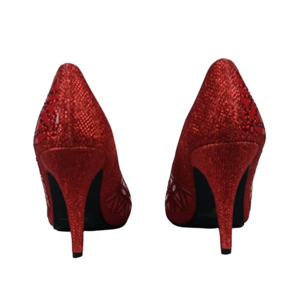 Delicacy red rhinestone heels size 8 - Picture 4 of 6